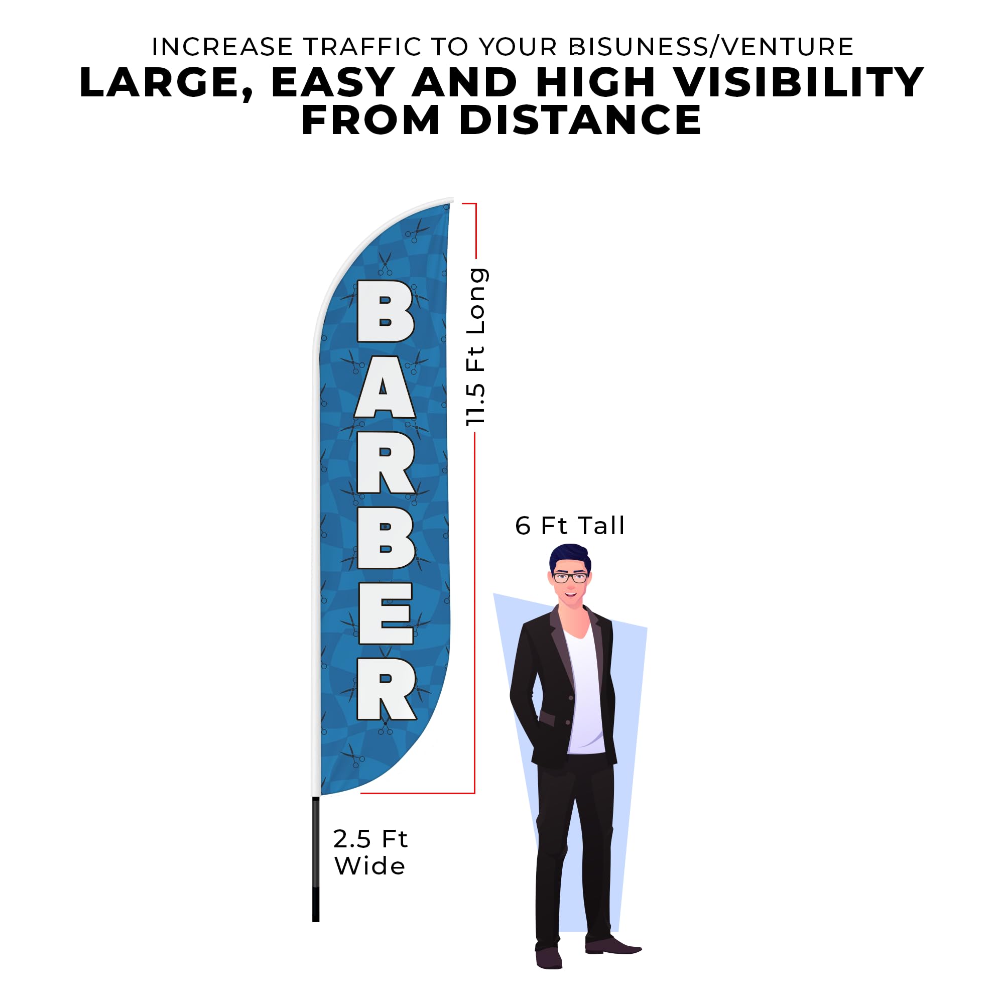 BARBER FEATHER FLAG
