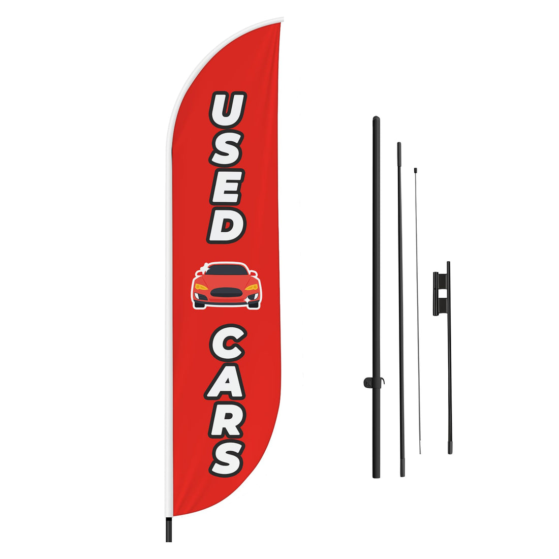USED CARS 3 FEATHER FLAG