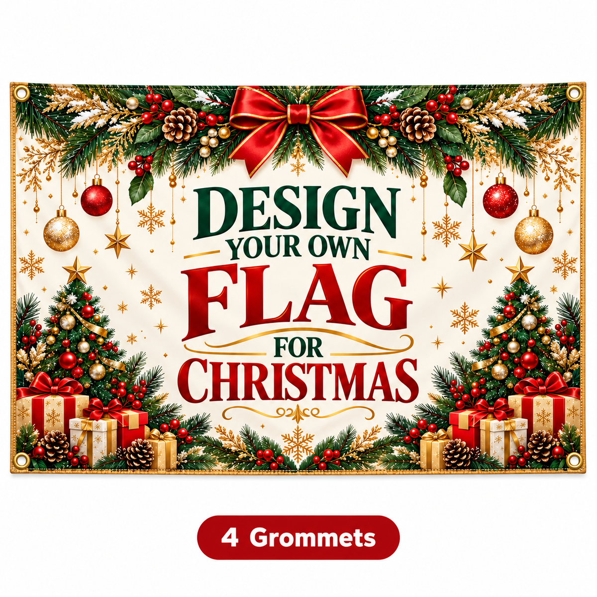 Custom Christmas Flag – Upload Your Own Design, Personalized Holiday Flag, Custom Christmas Banner, Business Logo Flag