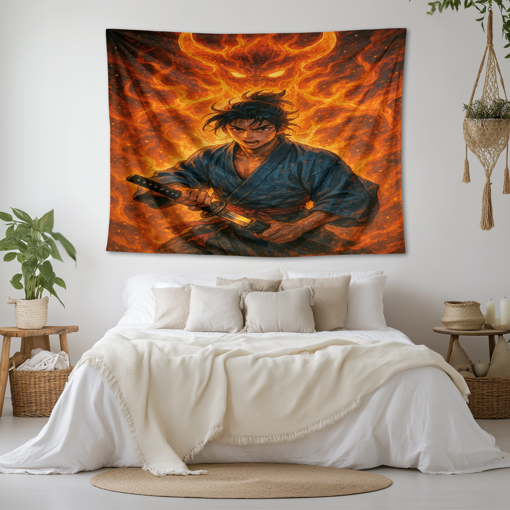 SAMURAI SPIRIT AWAKENING WALL TAPESTRY