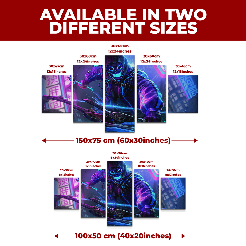 NEON SKULL ARCHER WALL CANVAS