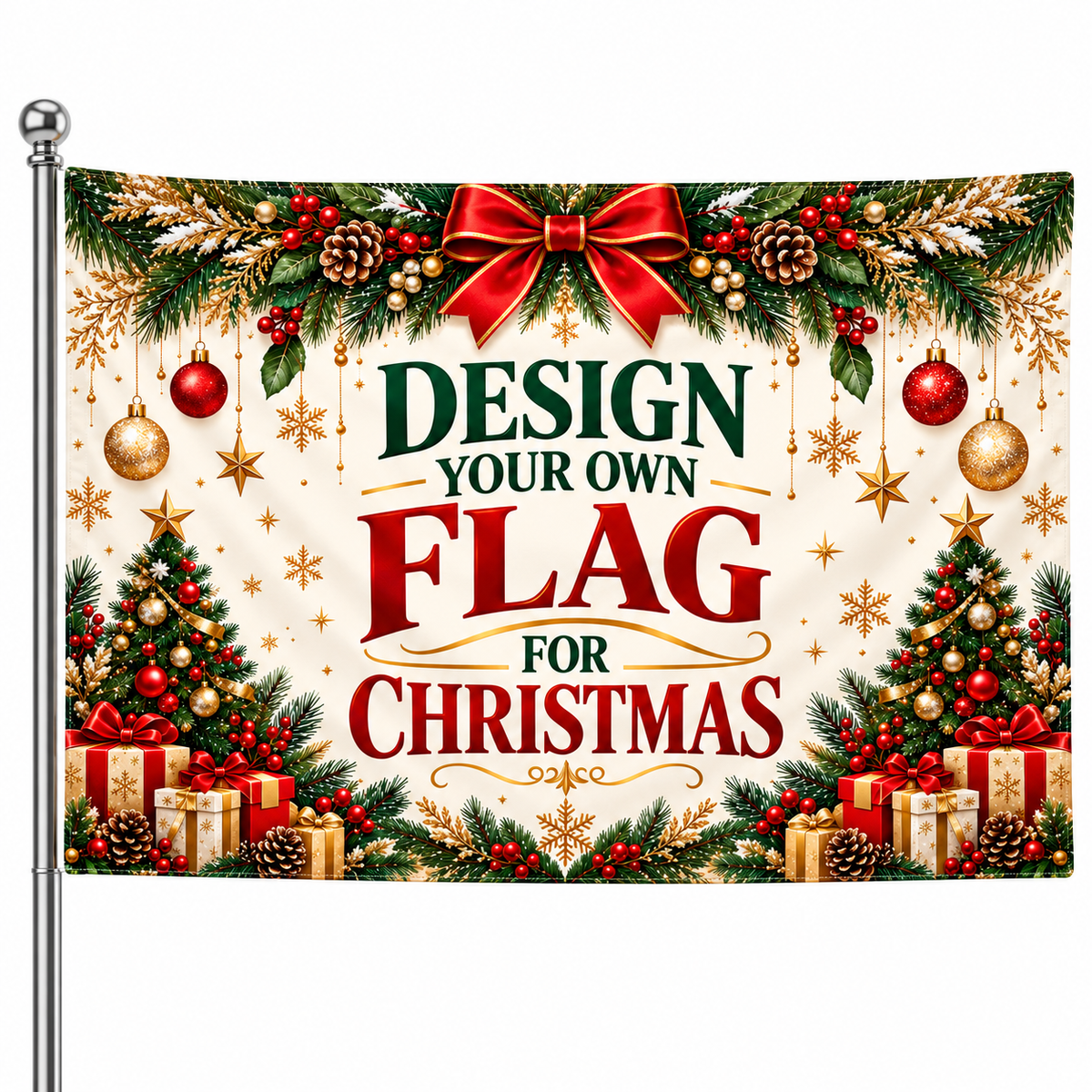 Custom Christmas Flag – Upload Your Own Design, Personalized Holiday Flag, Custom Christmas Banner, Business Logo Flag