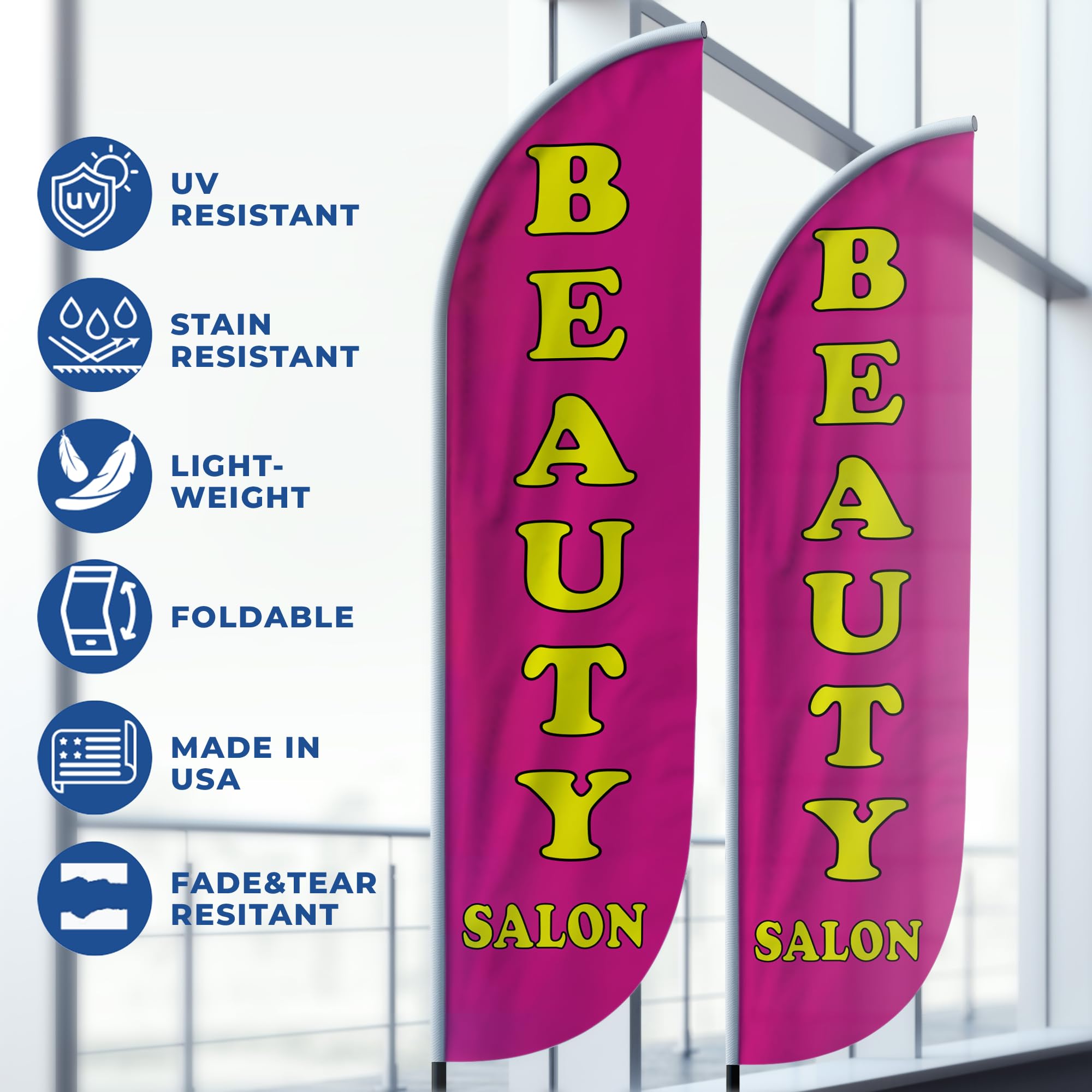 BEAUTY SALON 2 FEATHER FLAG