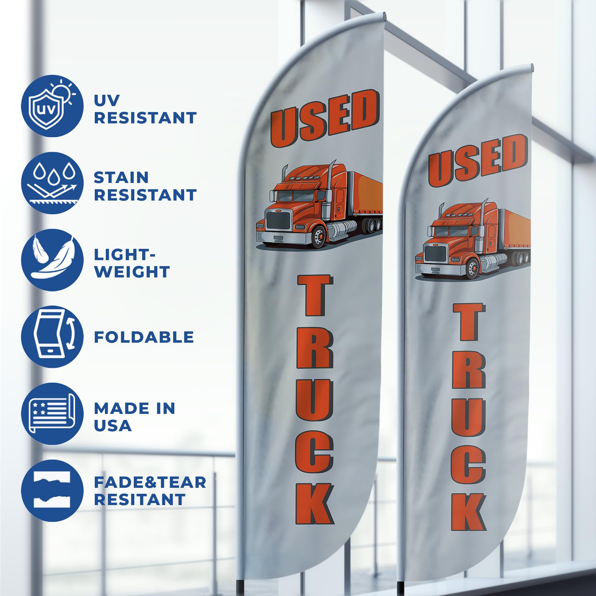 USED HEAVY TRUCK FEATHER FLAG