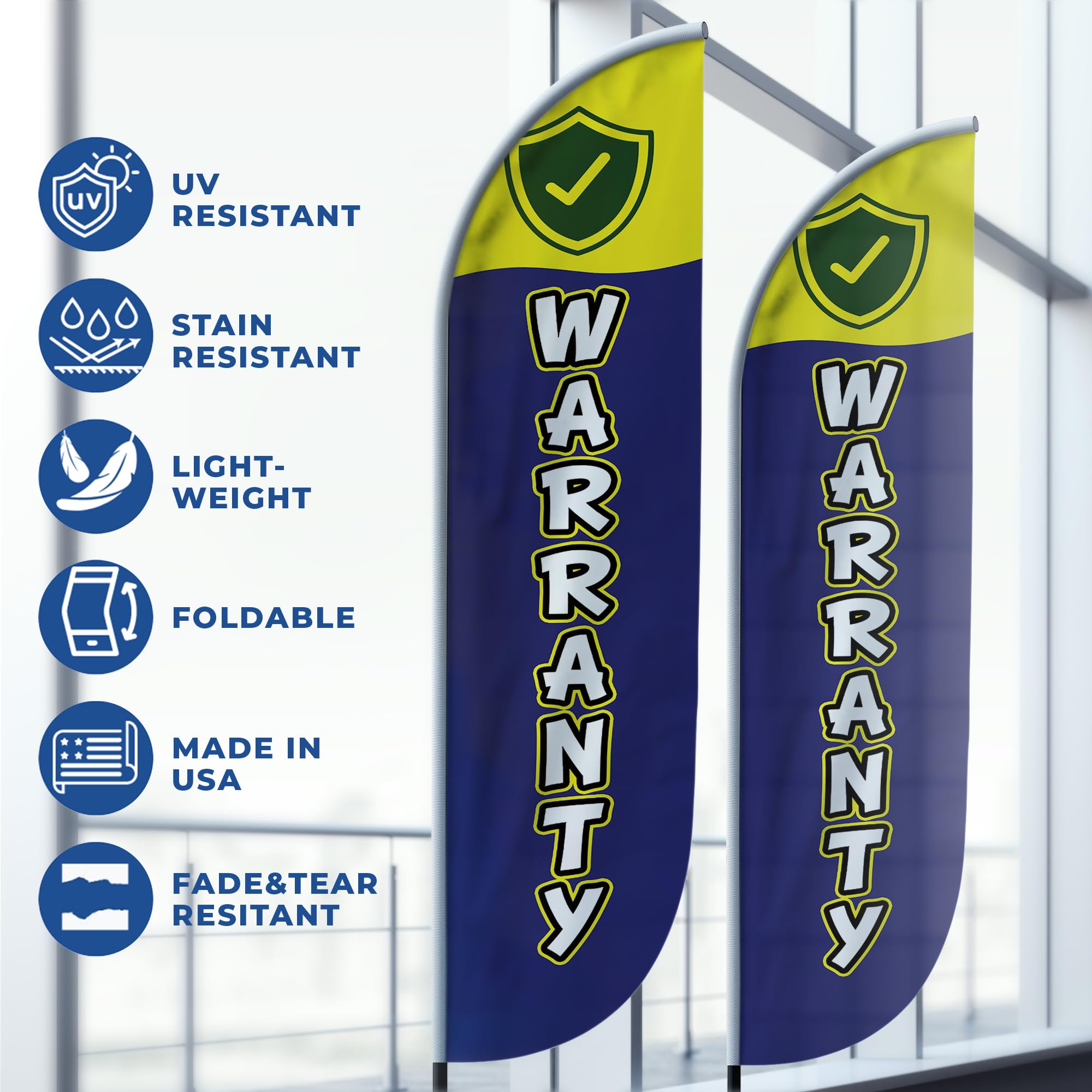 WARRANTY FEATHER FLAG