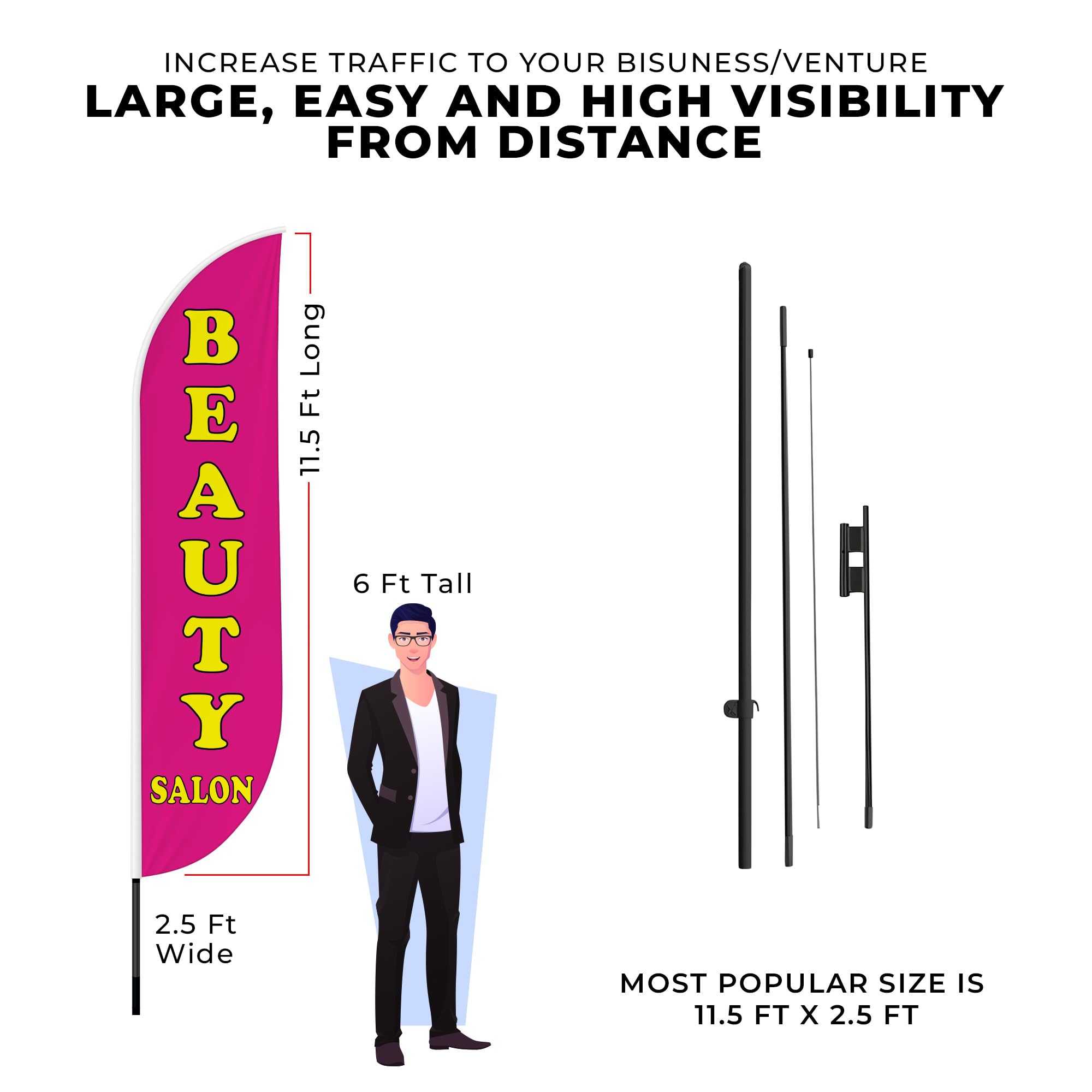 BEAUTY SALON 2 FEATHER FLAG