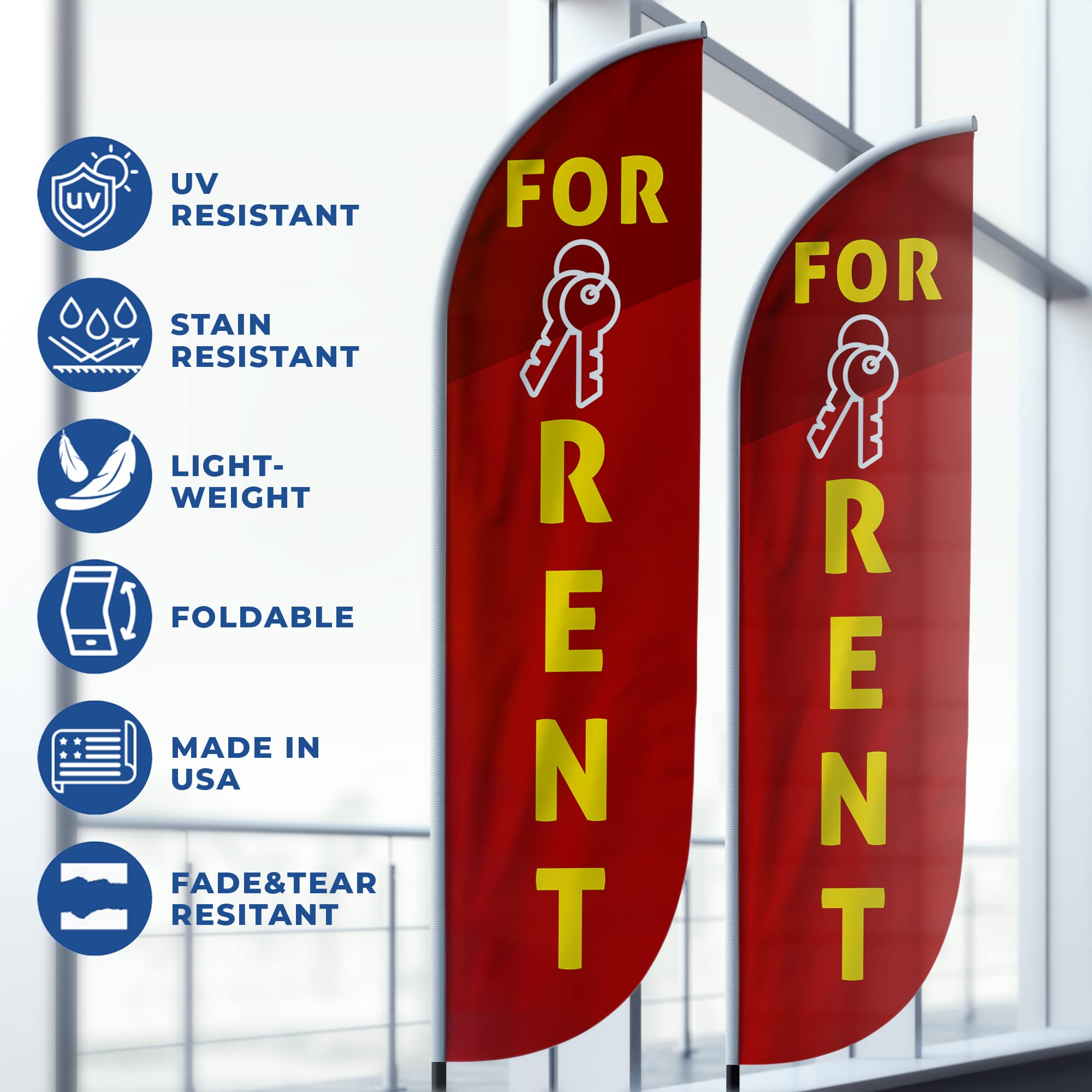 FOR RENT FEATHER FLAG