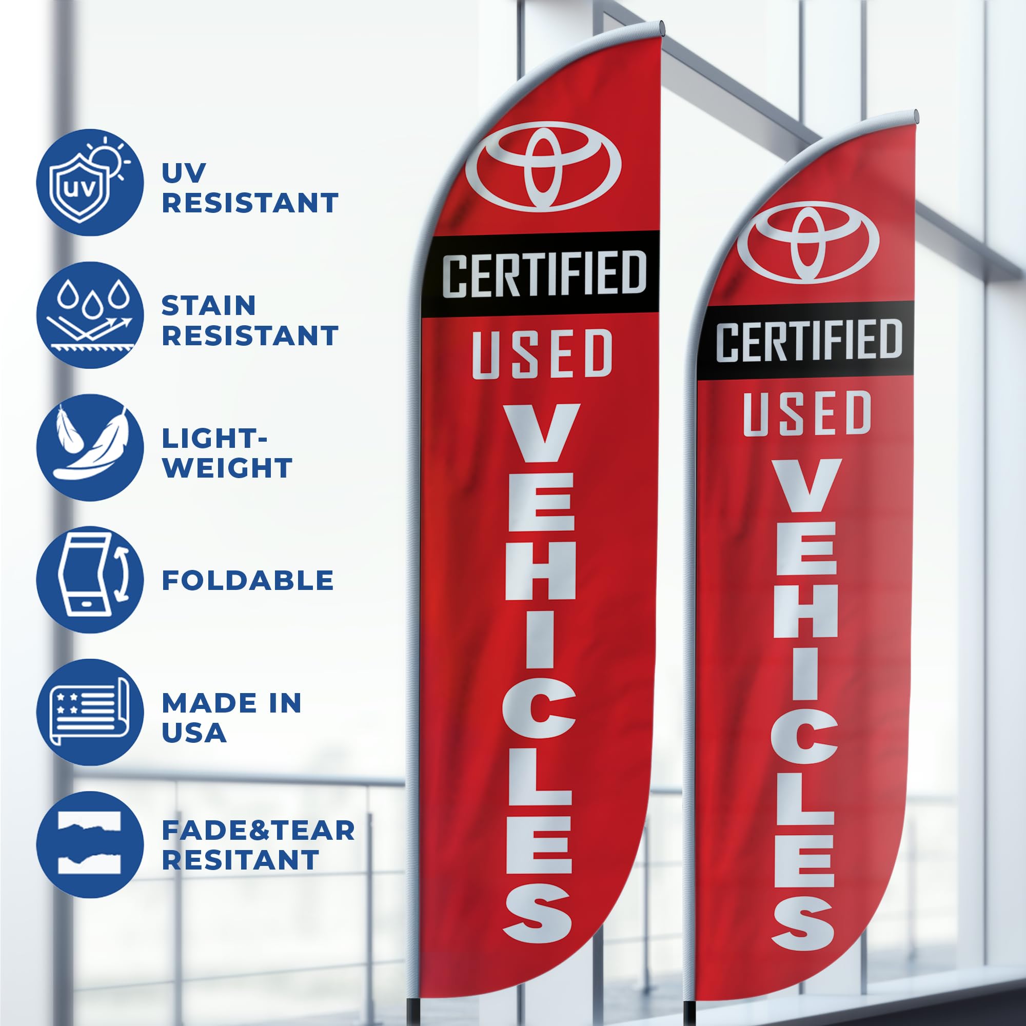 CERTIFIED USED VEHICLES FEATHER FLAG