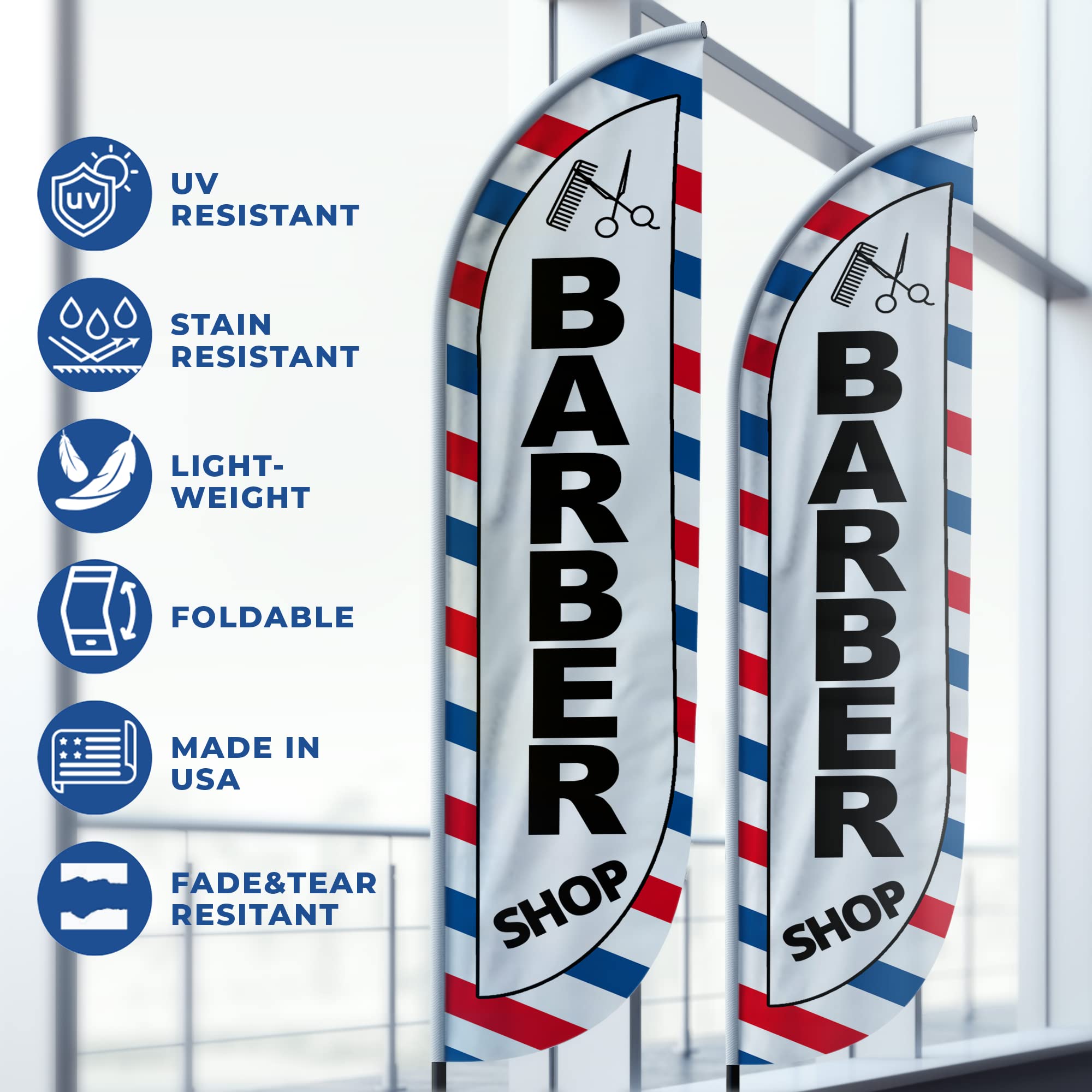 BARBER 2 FEATHER FLAG