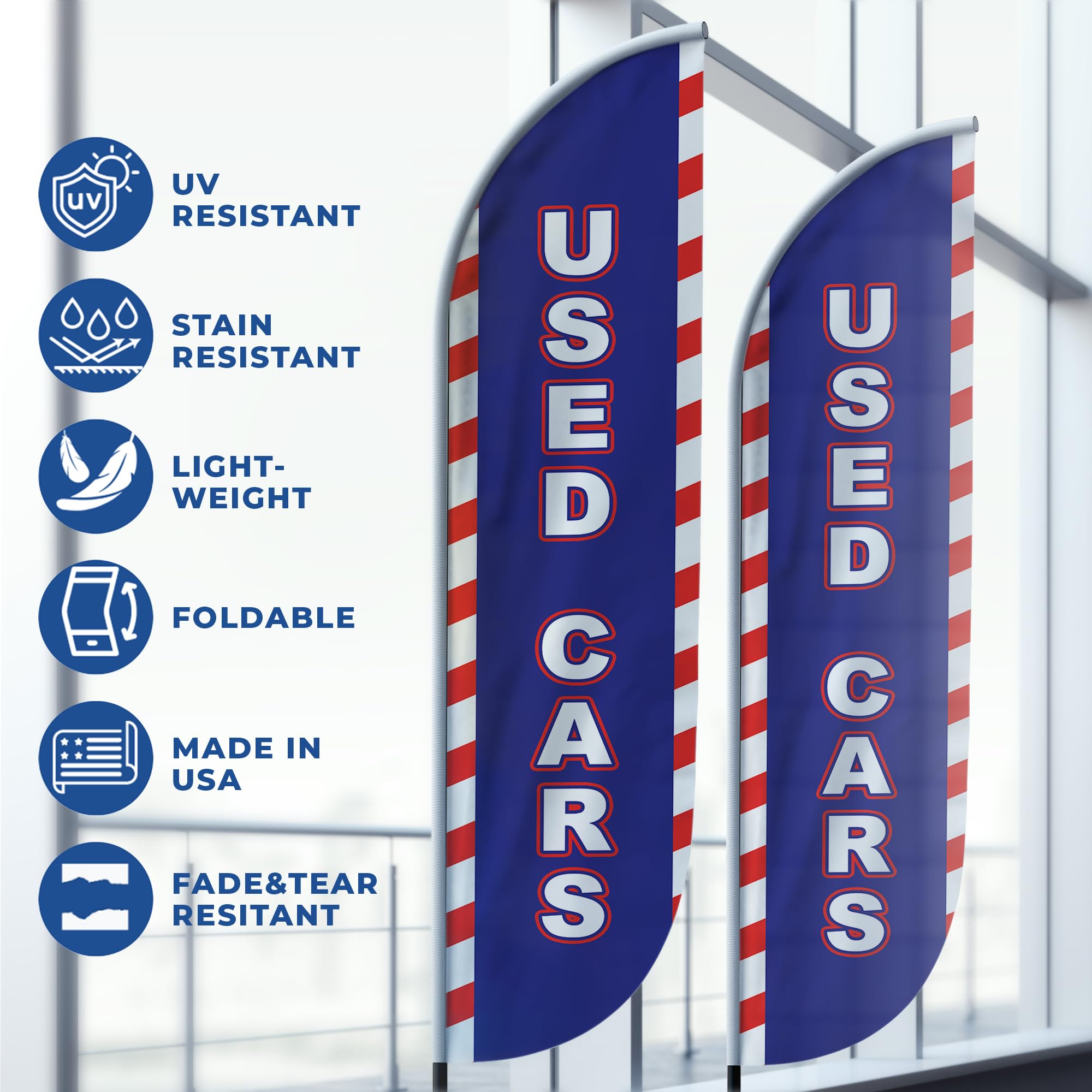 USED CARS 4 FEATHER FLAG