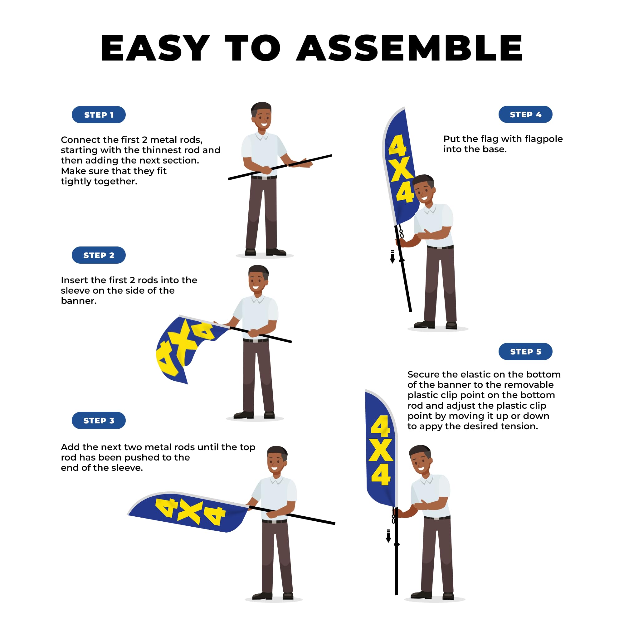 4X4 FEATHER FLAG