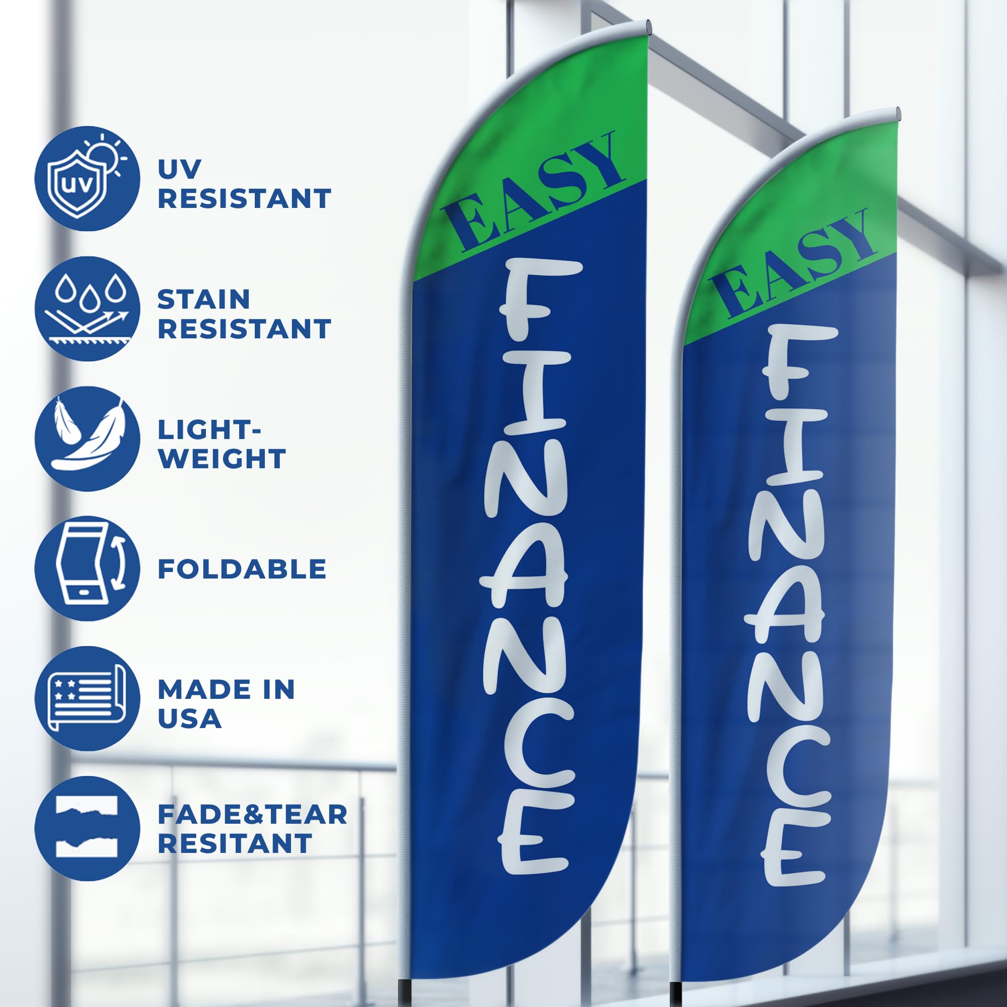 EASY FINANCE 2 FEATHER FLAG