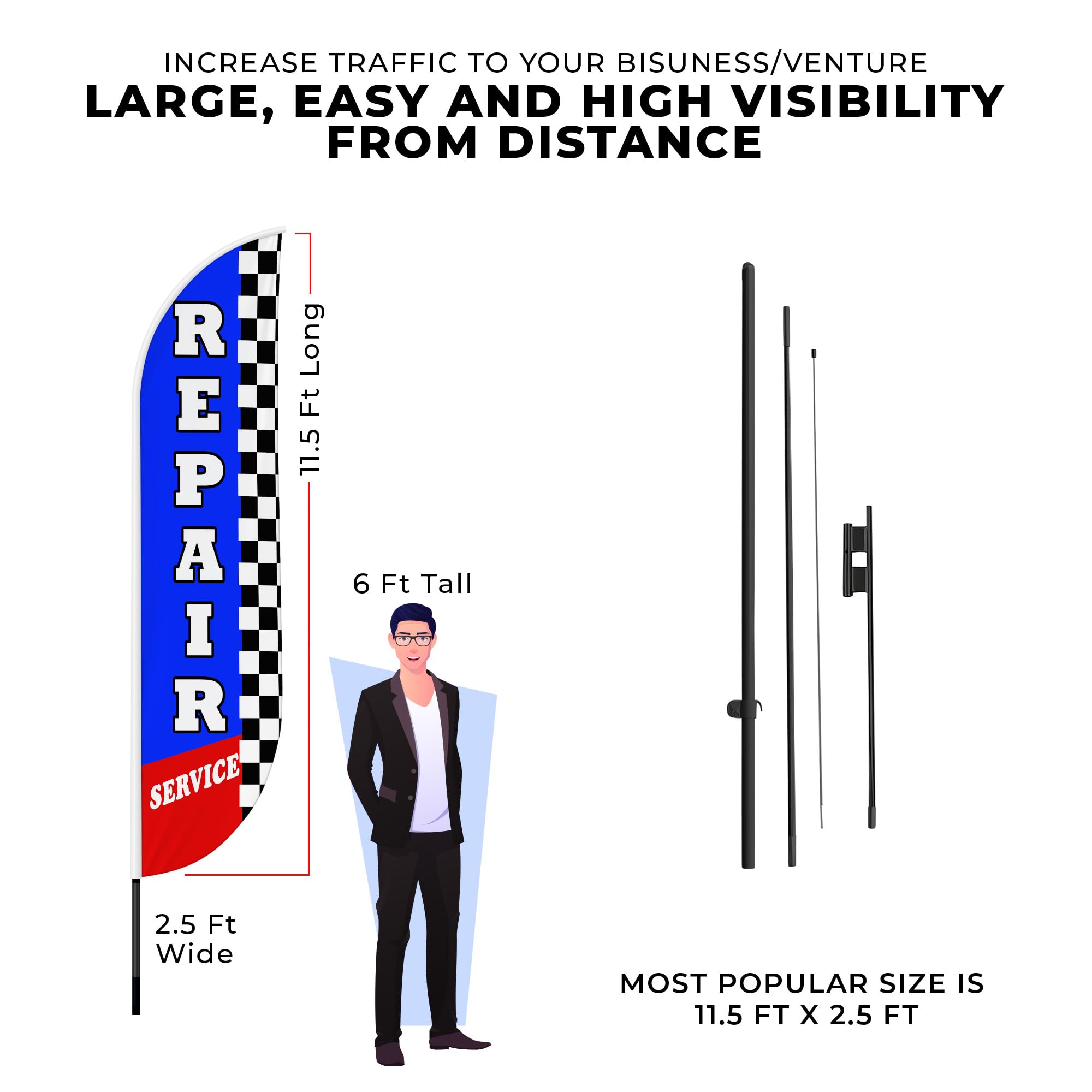 REPAIR SERVICE FEATHER FLAG