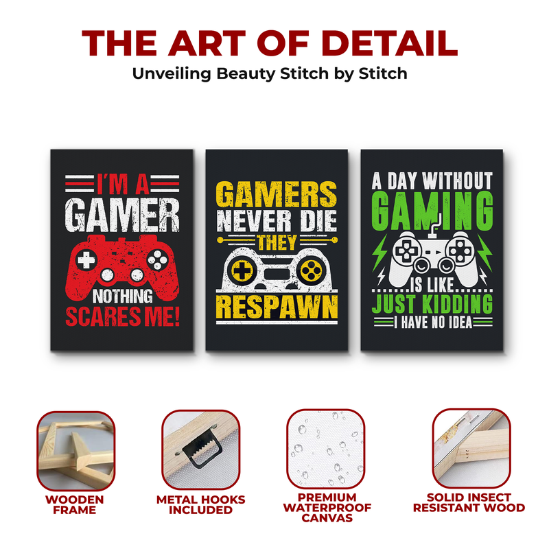 GAMERS NEVER DIE CANVAS DECOR