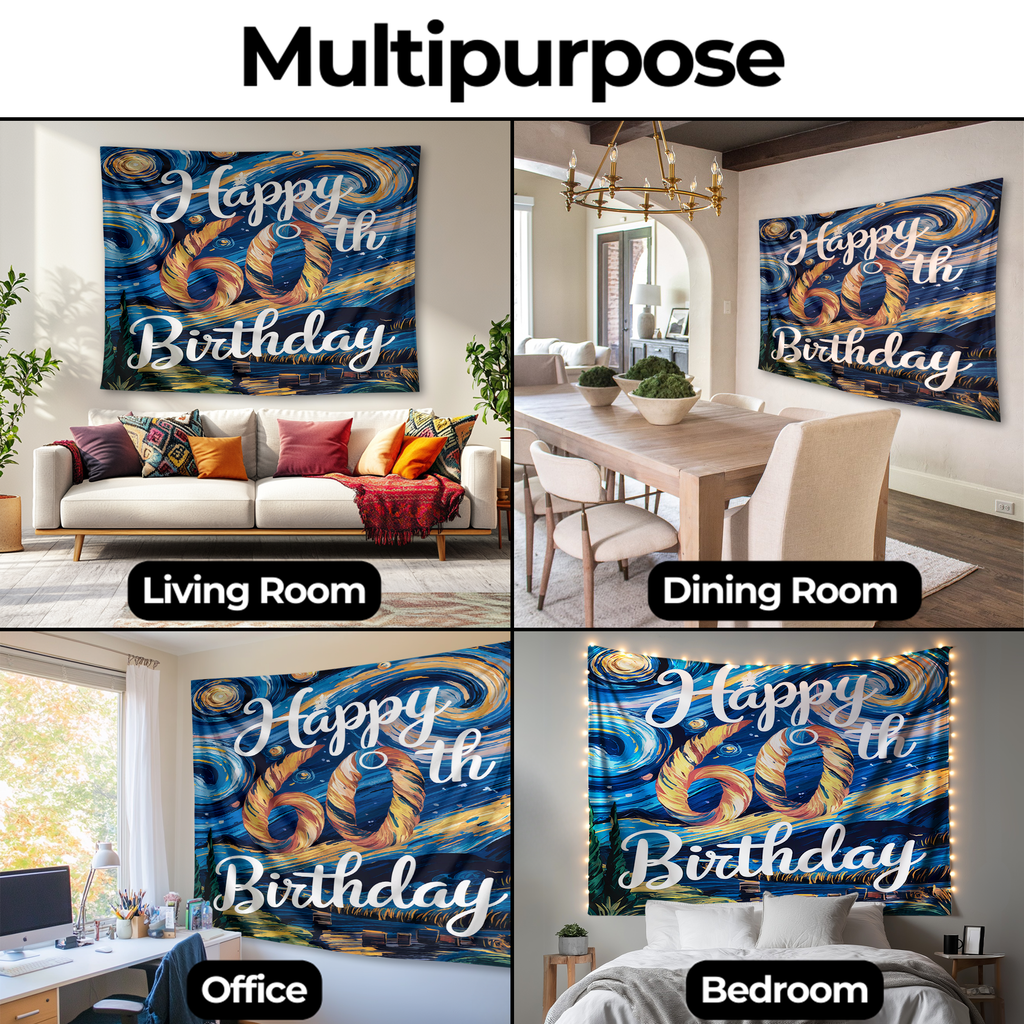 60TH BIRTHDAY WALL TAPESTRY