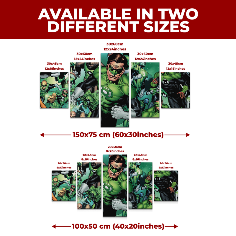 GREEN LANTERN TEAM WALL CANVAS