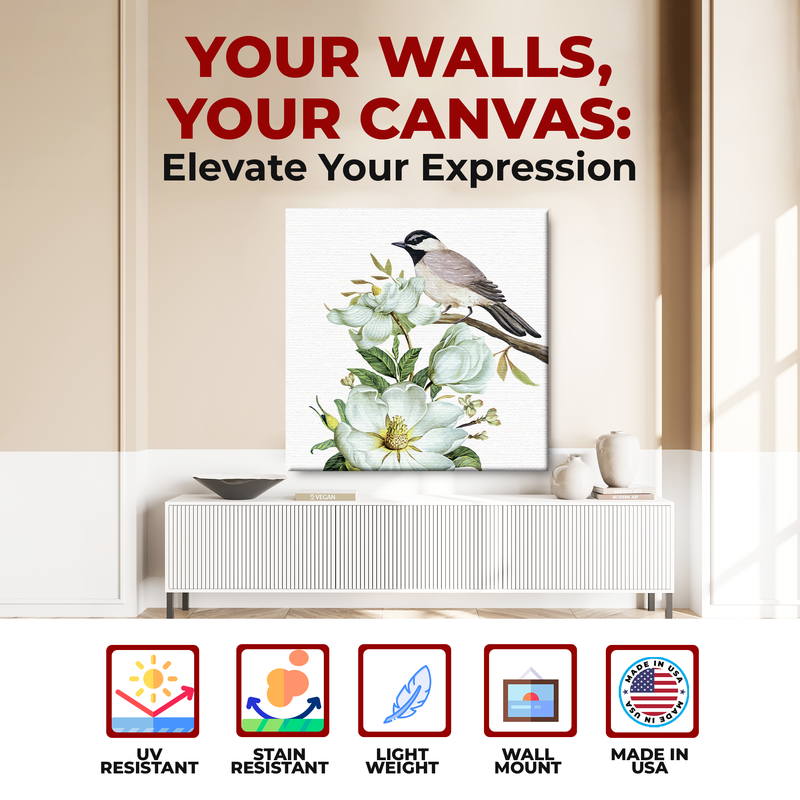 WHITE MAGNOLIA FLOWER CANVAS