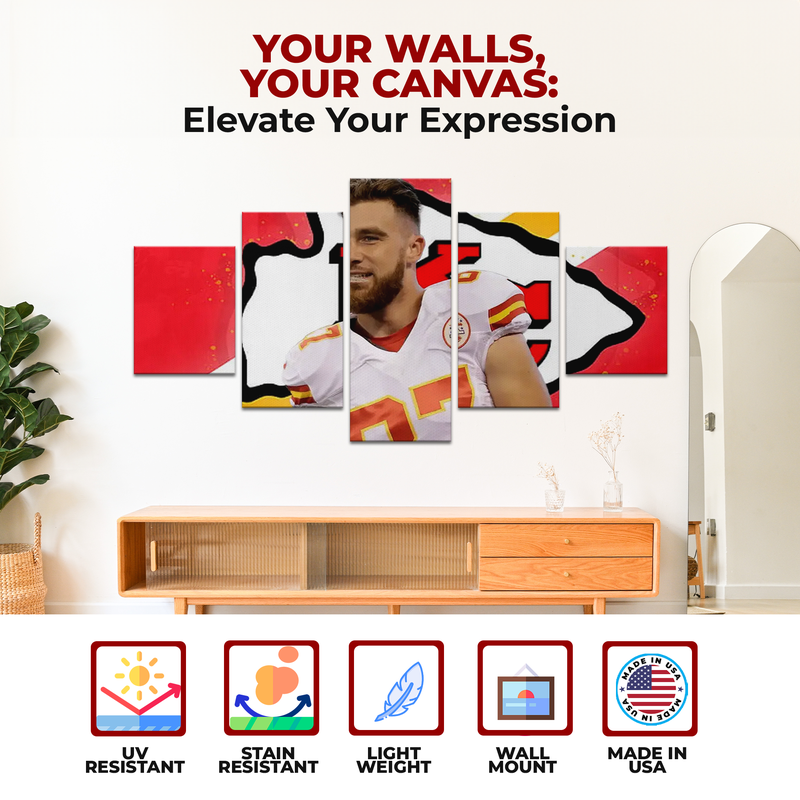 TRAVIS KELCE KC CHIEFS DECOR CANVAS