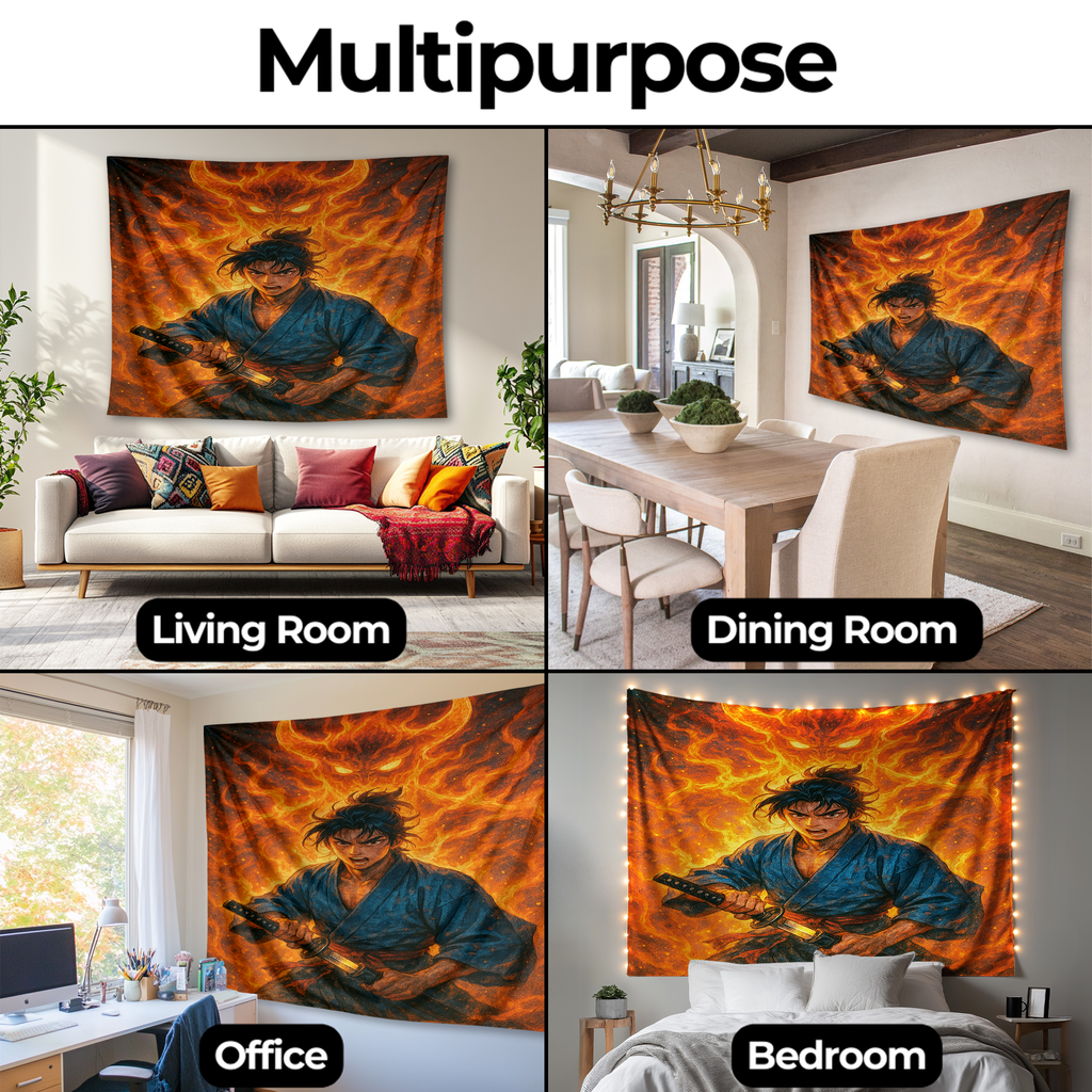 SAMURAI SPIRIT AWAKENING WALL TAPESTRY