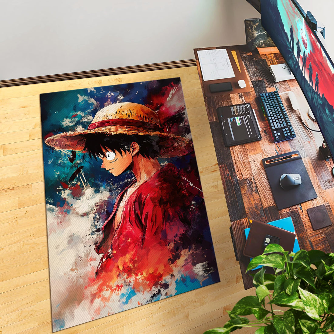 One Piece Luffy Customized Rug (62x40inch)