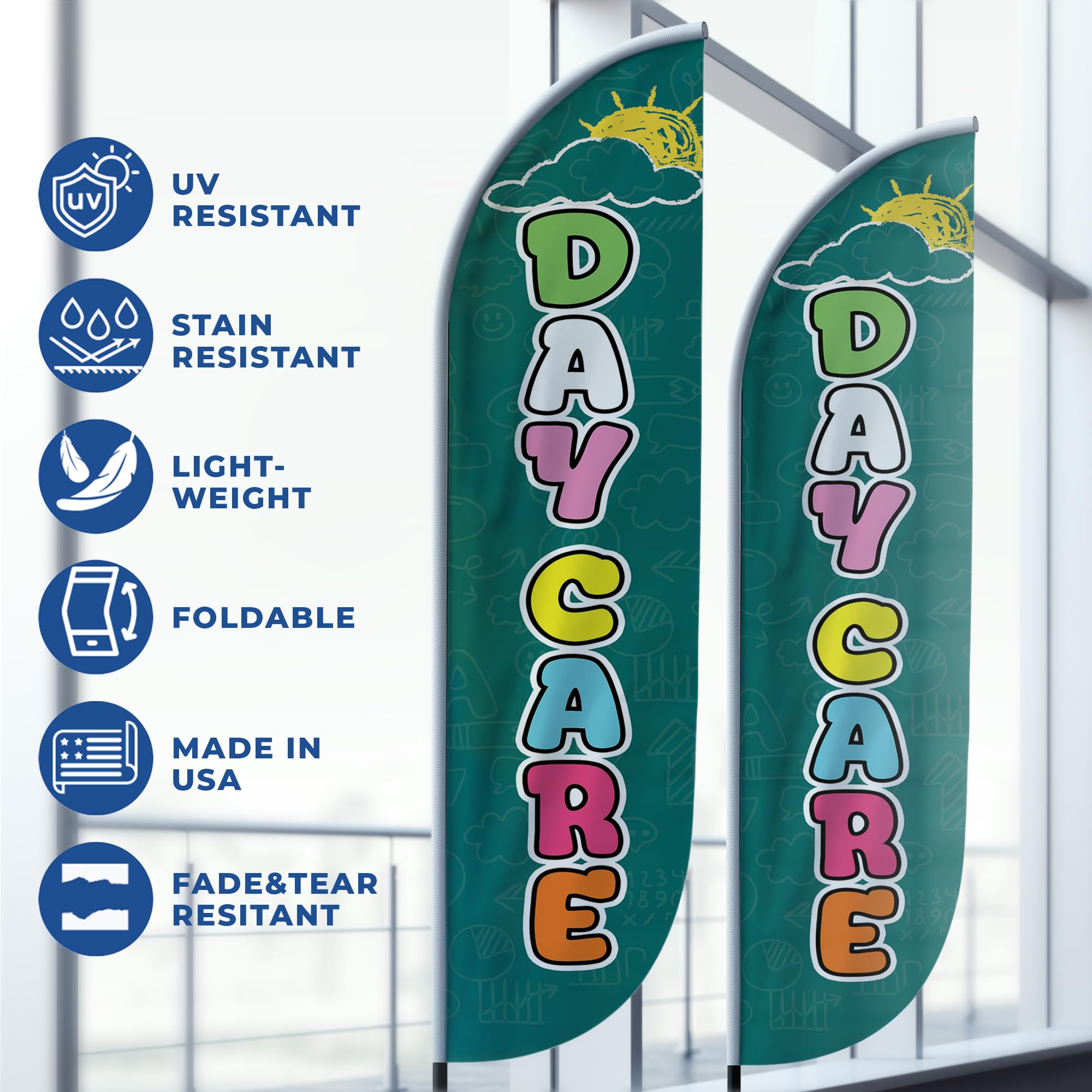 DAY CARE FEATHER FLAG