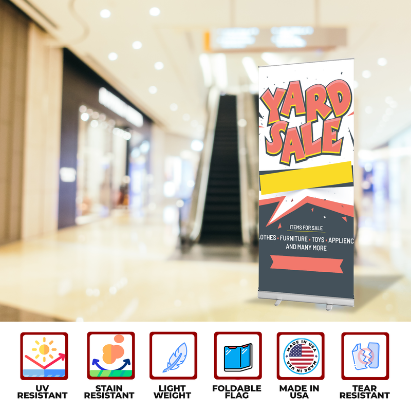 YARD SALE BANNER RETRACTABLE