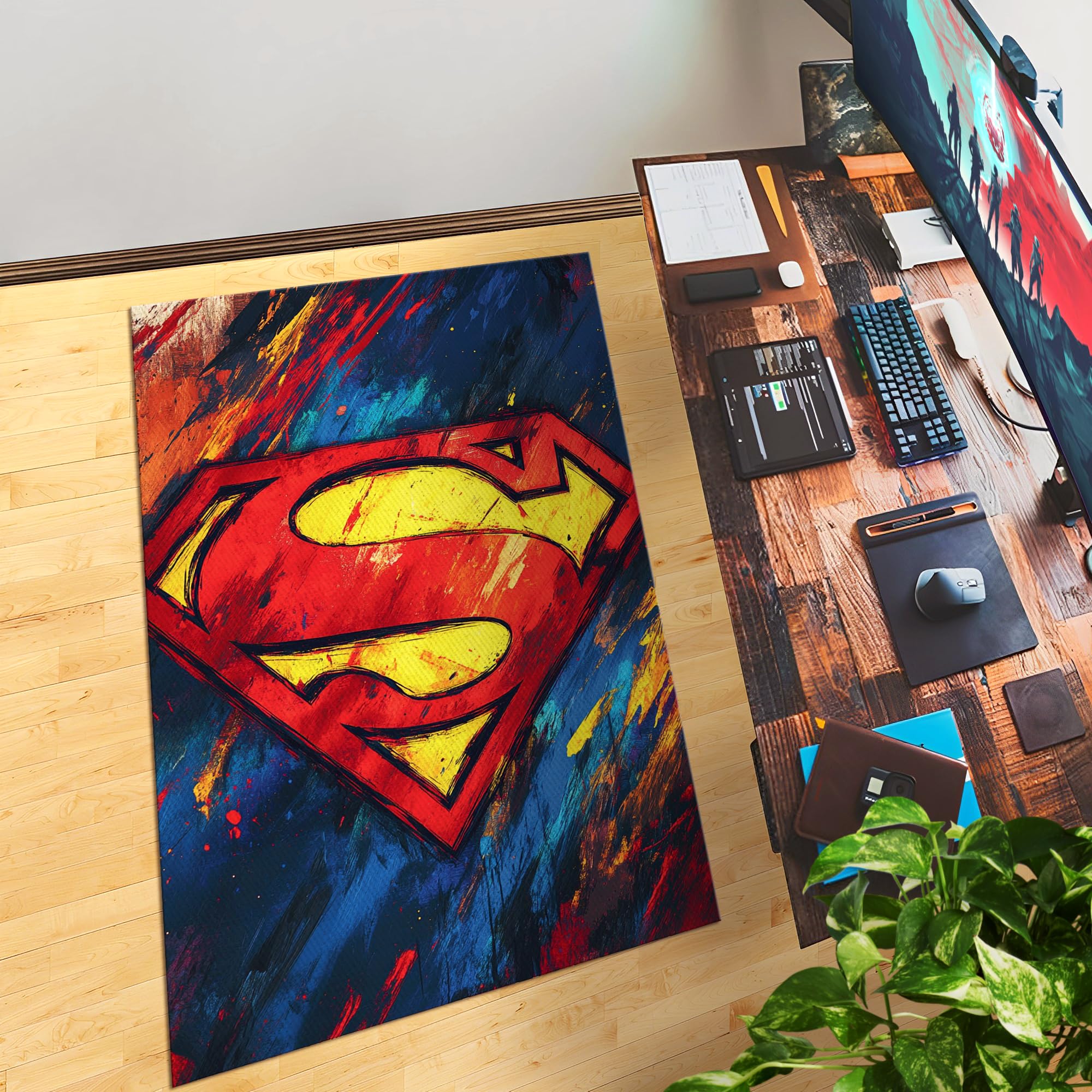 Superman Logo Customized Rug (62x40inch)
