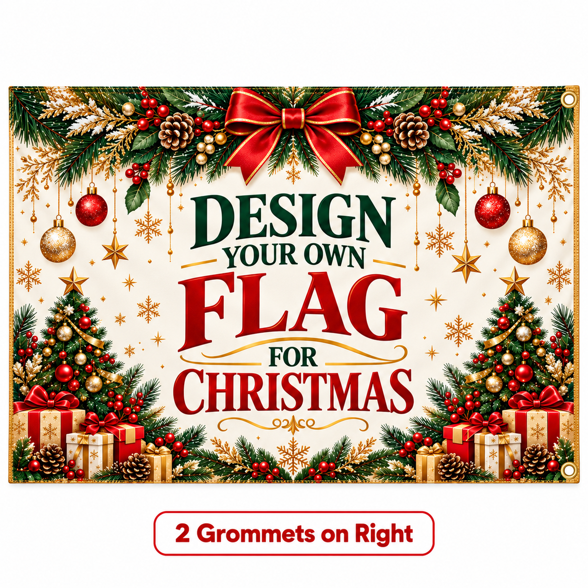 Custom Christmas Flag – Upload Your Own Design, Personalized Holiday Flag, Custom Christmas Banner, Business Logo Flag