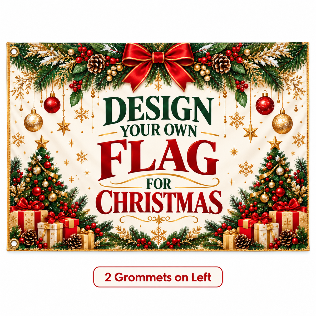 Custom Christmas Flag – Upload Your Own Design, Personalized Holiday Flag, Custom Christmas Banner, Business Logo Flag