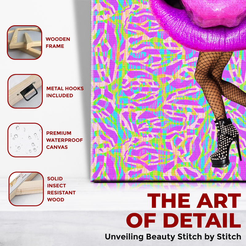 GIRL, LIPS & HEELS DECOR CANVAS