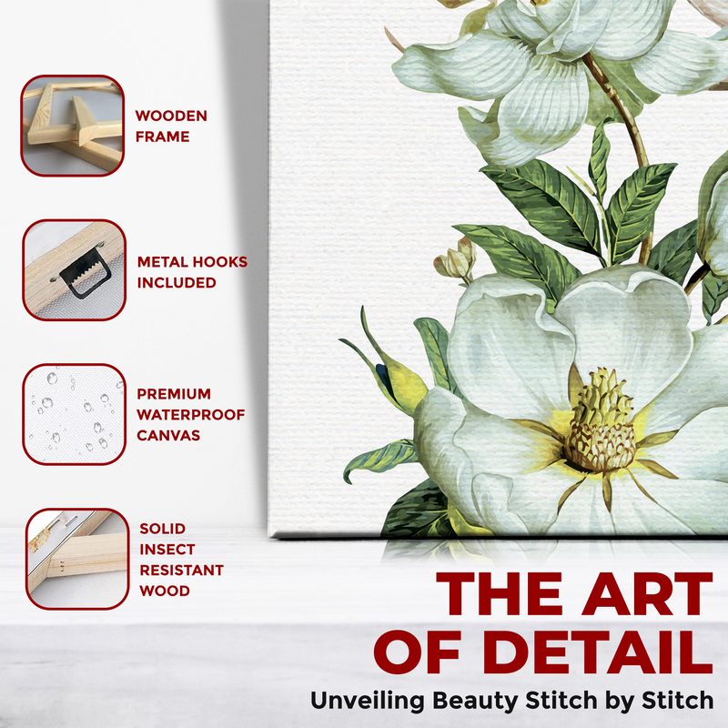 WHITE MAGNOLIA FLOWER CANVAS