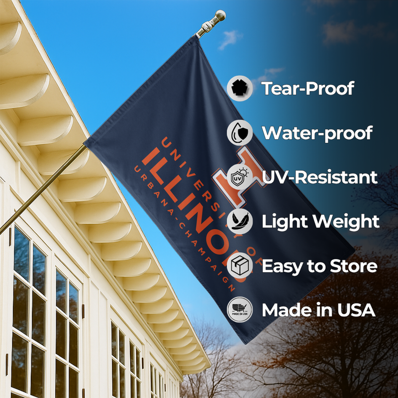 ILLINOIS URBANA-CHAMPAIGN UNIVERSITY FLAG