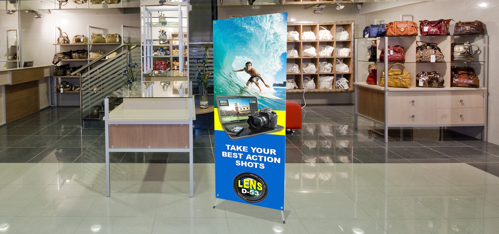 Awesome-X 63.0"x23.5" Banner Stand, 1-Sided
