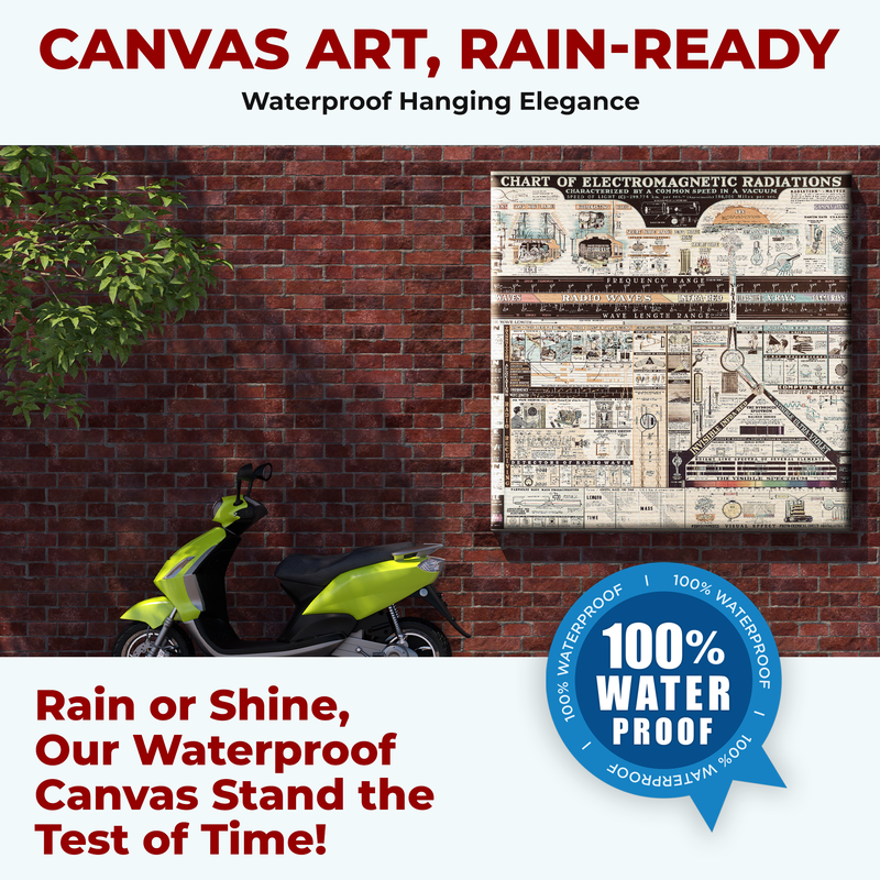 CHART OF ELECTROMAGNETIC RADIATIONS WALL CANVAS DECOR