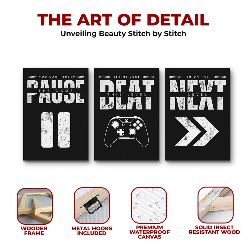 DON'T PAUSE THE GAME CANVAS DECOR