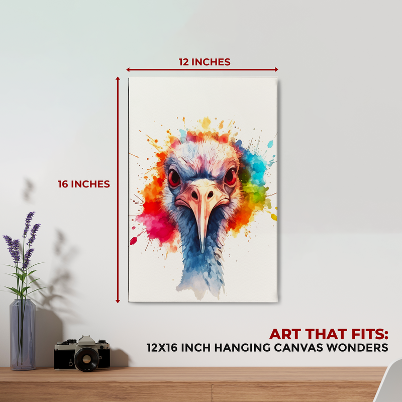 OSTRICH SPLASH ART DECOR CANVAS