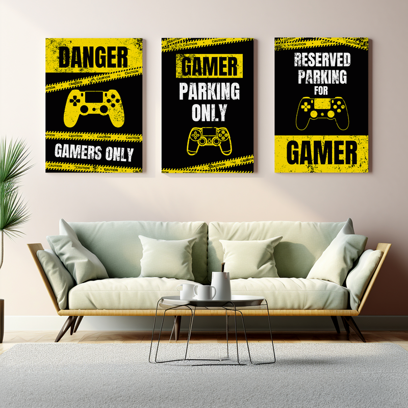 GAMER PARKING ONLY CANVAS DECOR