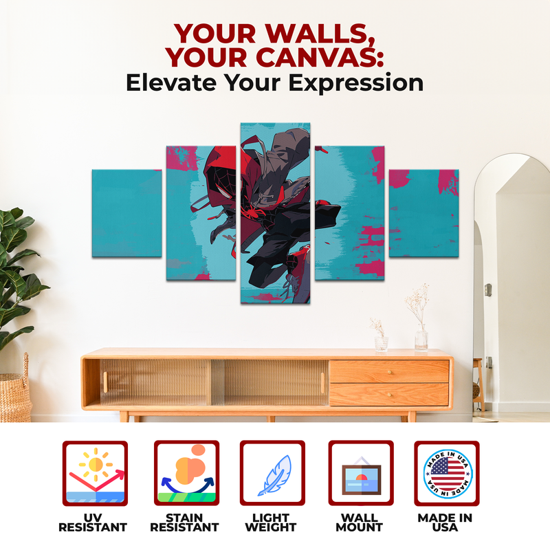 SPIDER-MAN MORALES CARTOON WALL CANVAS