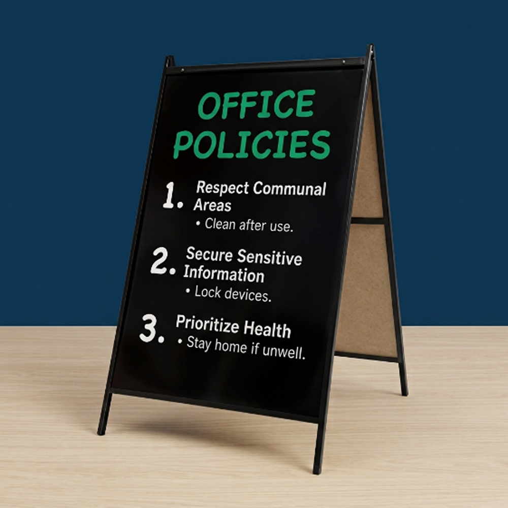 Black Dry Erase Marker Board Sidewalk A-Frame Sign Kit, 3'x2'