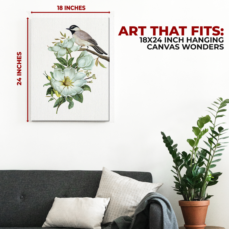 WHITE MAGNOLIA FLOWER CANVAS