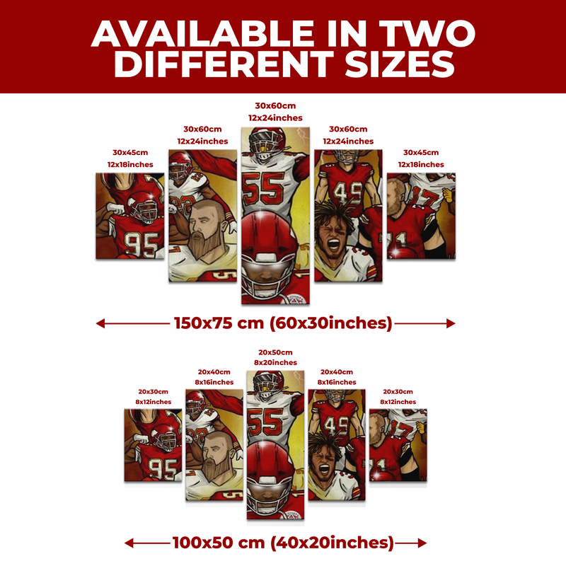 MAHOMES & KC TEAM COMIC STYLE DECOR CANVAS