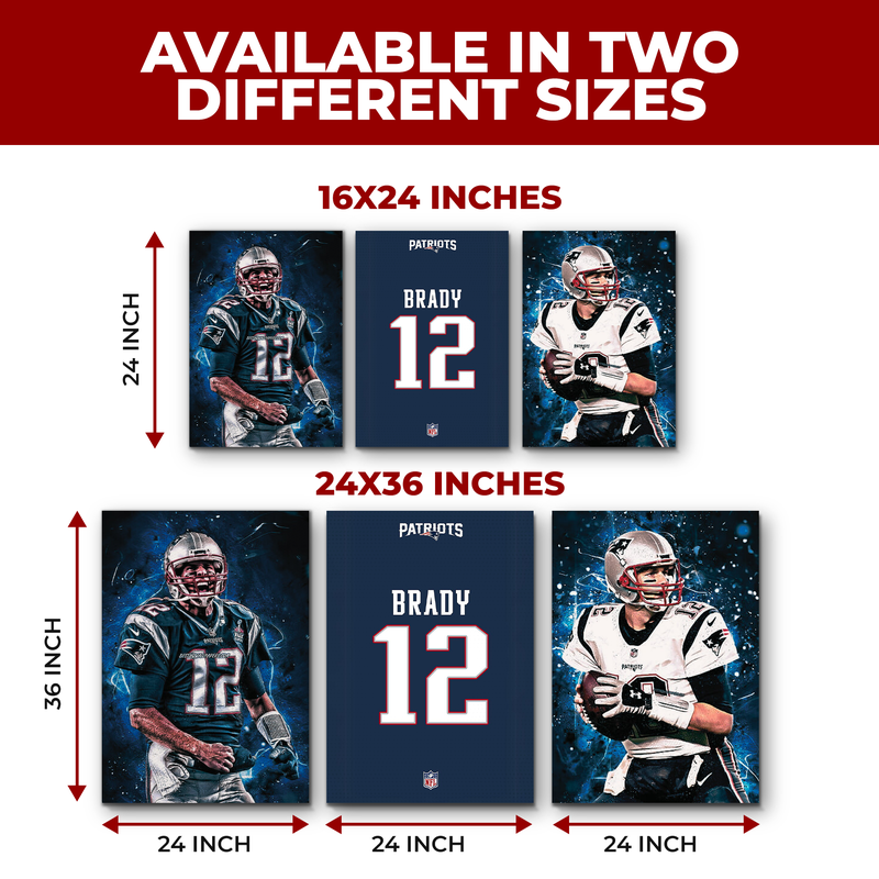 TOM BRADY PATRIOTS WALL CANVAS