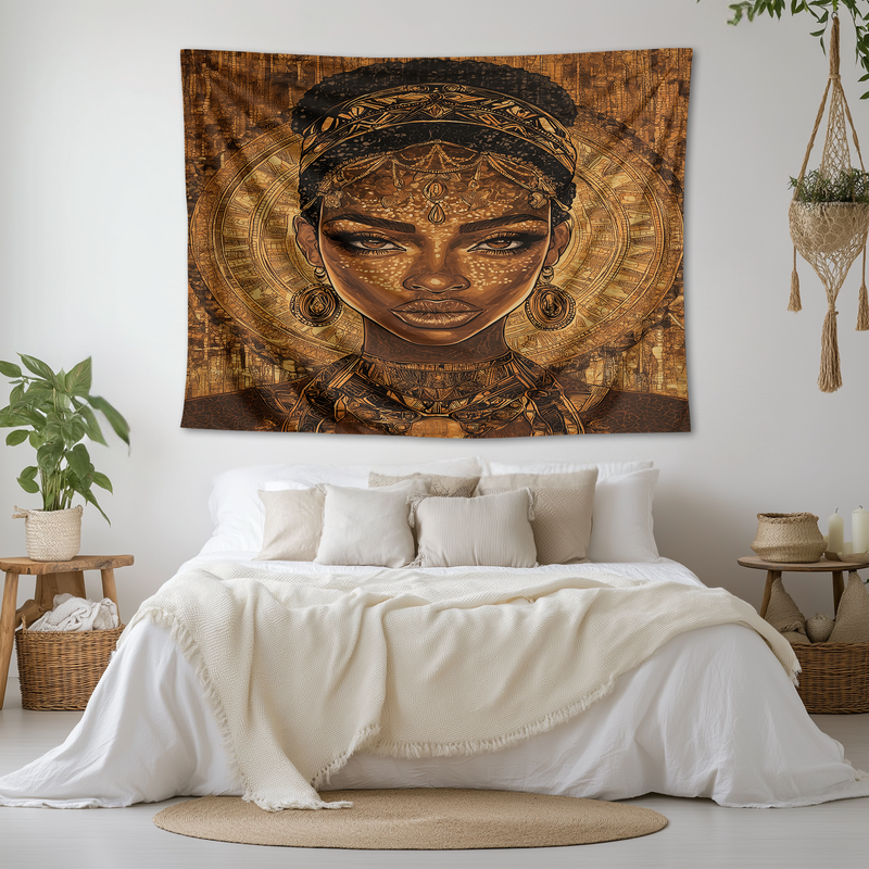 MELANIN QUEEN GLOW WALL TAPESTRY