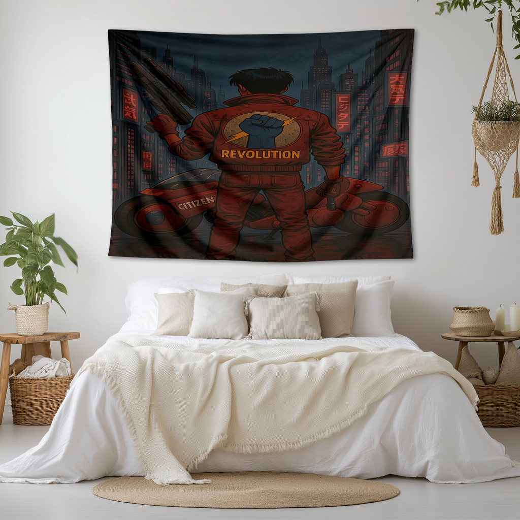 AKIRA'S CYBERPUNK REVOLUTION WALL TAPESTRY