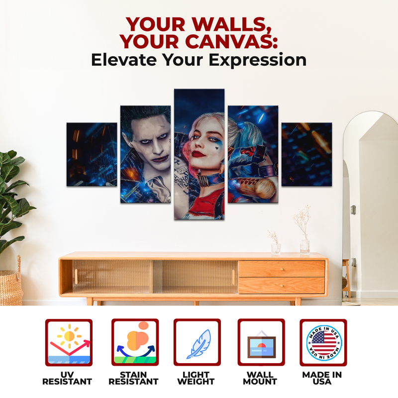 SUICIDE SQUAD JOKER & HARLEY QUIN WALL CANVAS