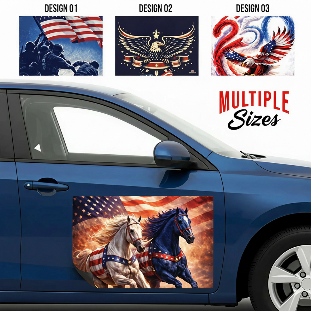 Pre Design 4th of July Car Magnet Sign