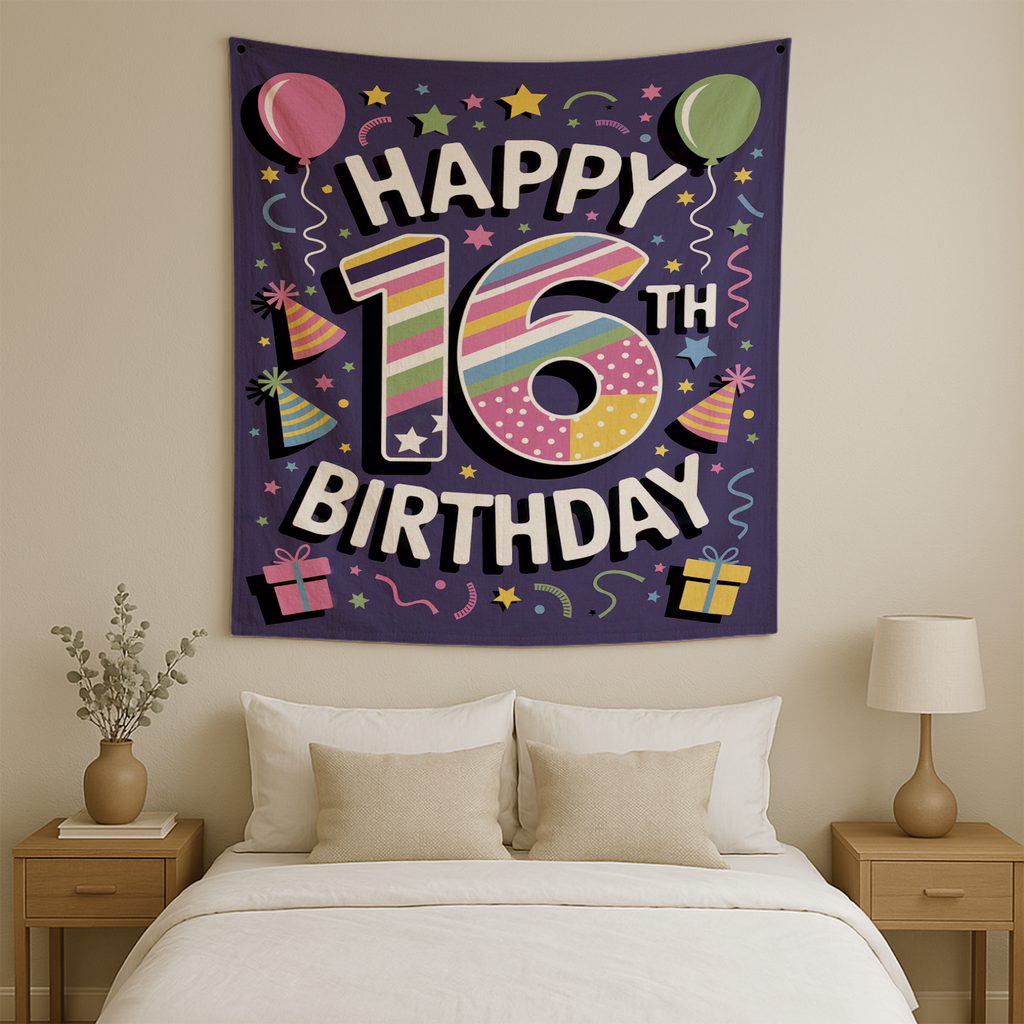 16TH BIRTHDAY WALL TAPESTRY