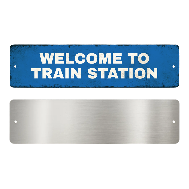 WELCOME TO TRAIN STATION SIGN