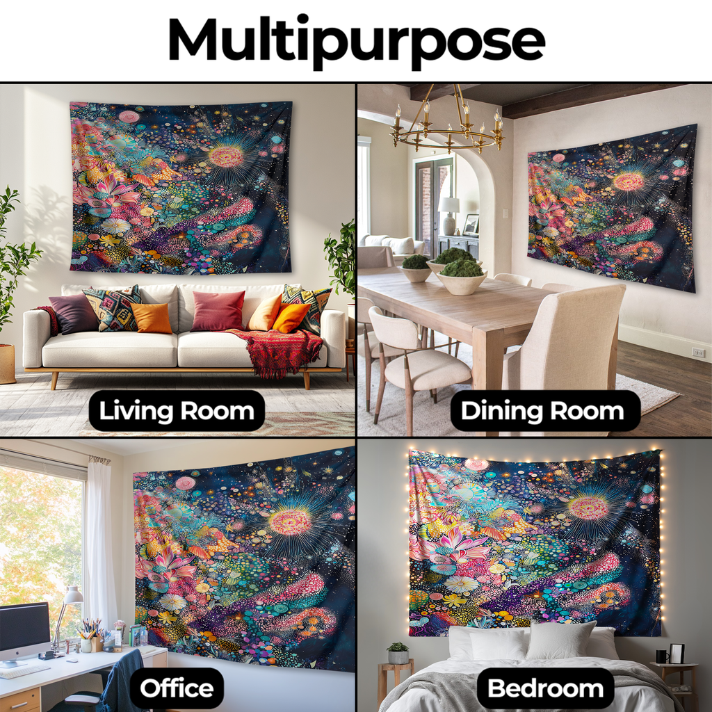 COSMIC BLOOM WALL TAPESTRY