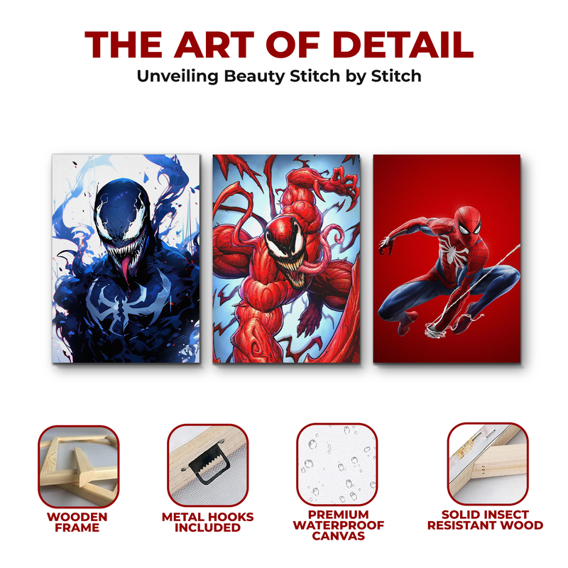 CARNAGE, VENOM & SPIDERMAN CANVAS DECOR